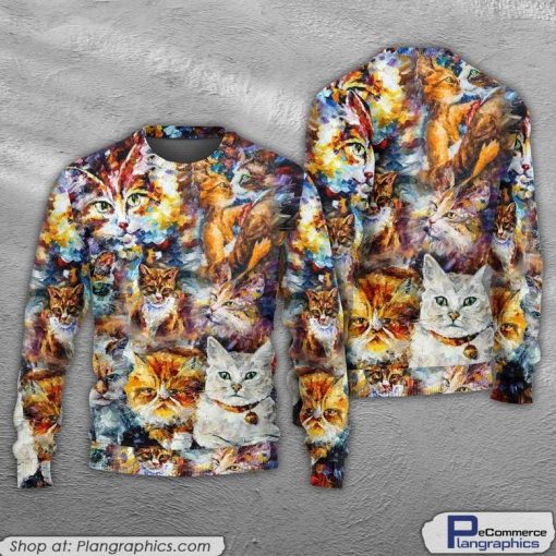 cat-art-lover-cat-colorful-mixer-ugly-christmas-sweaters-1