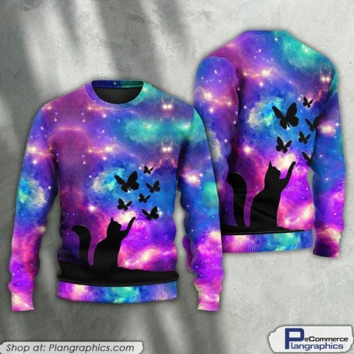cat-beautiful-cat-and-butterfly-ugly-christmas-sweaters-1