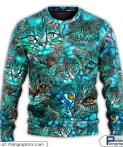 cat-blue-art-lover-cat-colorful-style-ugly-christmas-sweaters-2