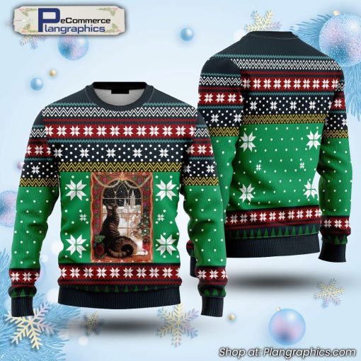 cat-christmas-snow-window-ugly-christmas-sweater-1-1