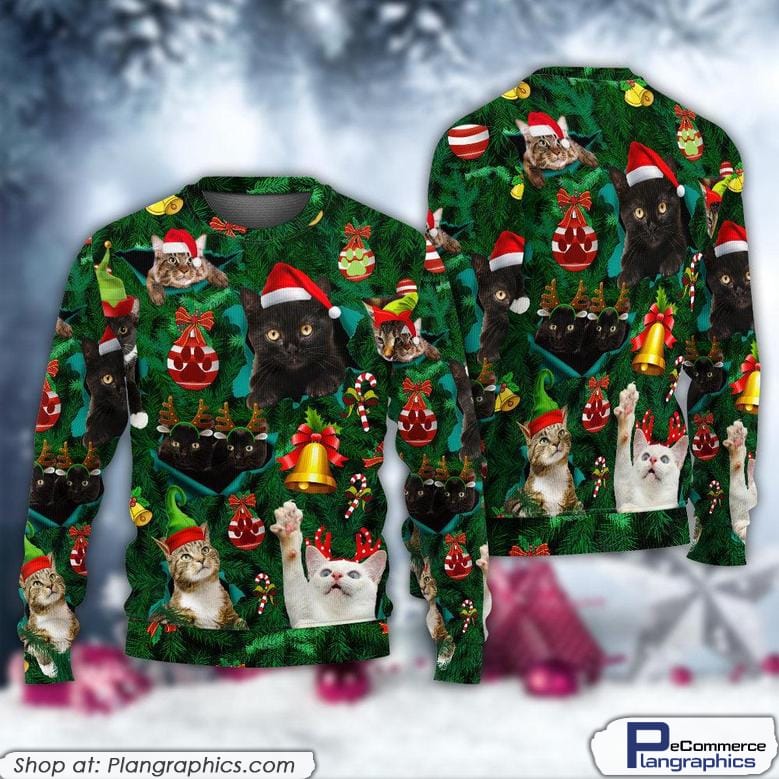 Cats Meowy Mas Christmas Ugly Sweaters