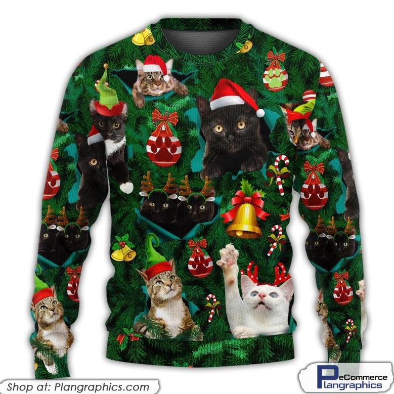 Cats Meowy Mas Christmas Ugly Sweaters