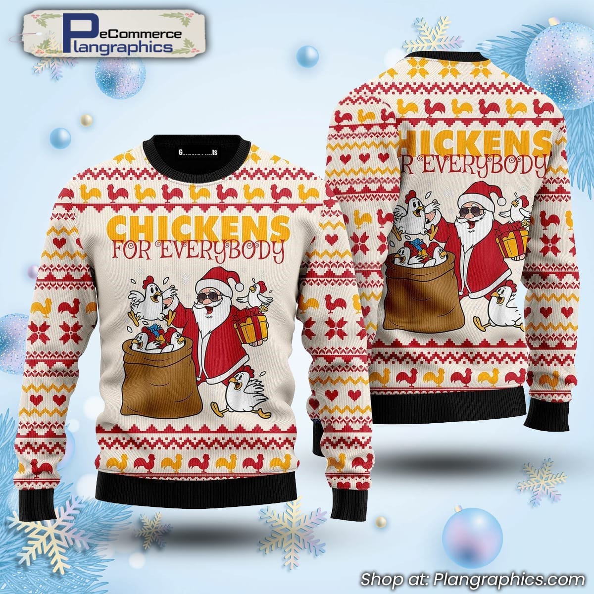 Chicken For Everybody Funny Ugly Christmas Sweater