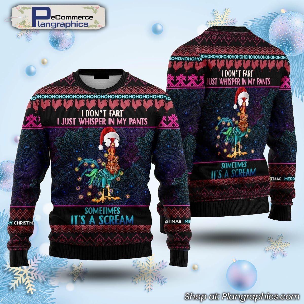 Chicken Funny Ugly Christmas Sweater