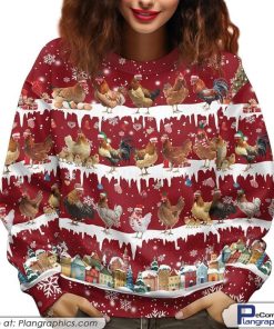 chicken-movie-ugly-christmas-sweater-for-men-women-movie-character-crewneck-unisex-holiday-sweater-2