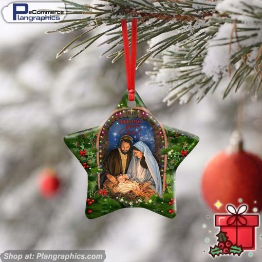 Christmas Begins With Christ Ceramic Ornament