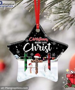 Christmas Begins With Christ, Christian Ceramic Ornament
