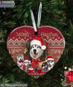 Christmas Begins With Husky Ceramic Ornament