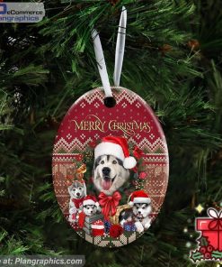 Christmas Begins With Husky Ceramic Ornament