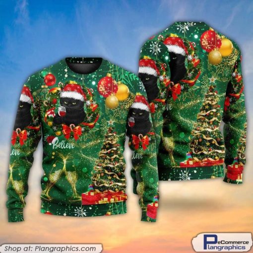 christmas-black-cat-drinking-happy-christmas-tree-green-light-ugly-sweaters-1