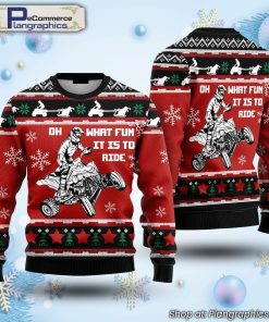 christmas-four-wheel-oh-what-fun-it-is-to-ride-ugly-christmas-sweater-2