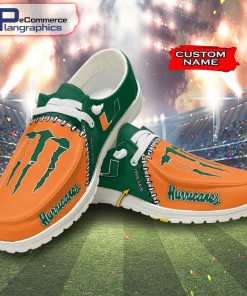custom-miami-hurricanes-football-team-and-monster-paws-hey-dude-shoes-1