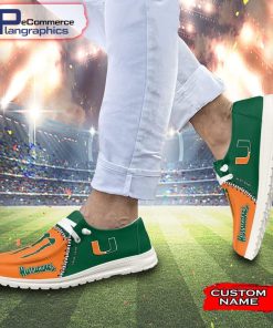 custom-miami-hurricanes-football-team-and-monster-paws-hey-dude-shoes-3