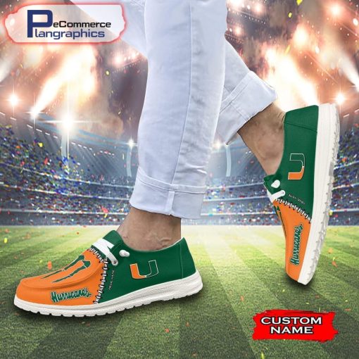 custom-miami-hurricanes-football-team-and-monster-paws-hey-dude-shoes-3
