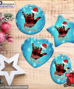 Deaf Merry Christmas, Sign Language Ceramic Ornament