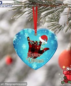 Deaf Merry Christmas, Sign Language Ceramic Ornament