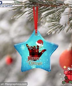 Deaf Merry Christmas, Sign Language Ceramic Ornament