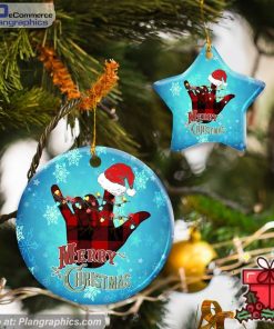 Deaf Merry Christmas, Sign Language Ceramic Ornament