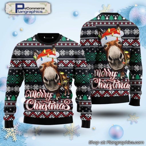 donkey-merry-ugly-sweater-gift-for-christmas-1