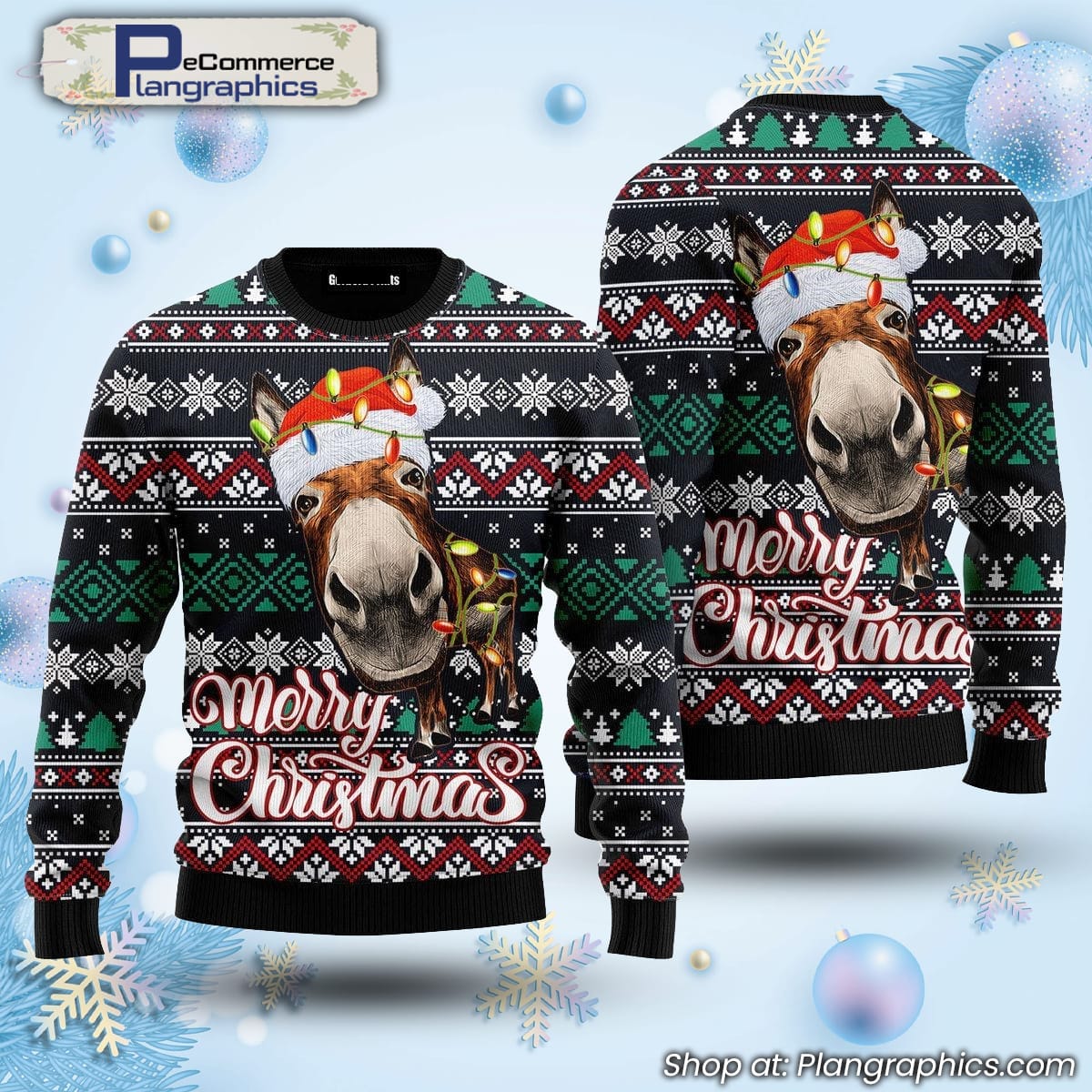 Donkey Merry Ugly Sweater Gift for Christmas