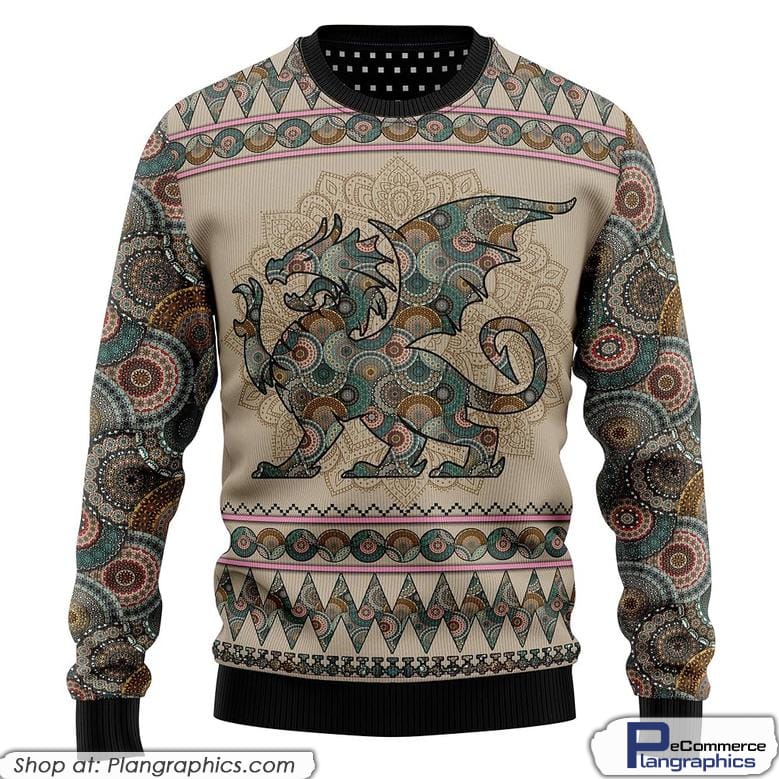 Dragon Unisex Christmas Sweater, Funny Xmas Pullover Sweashirt