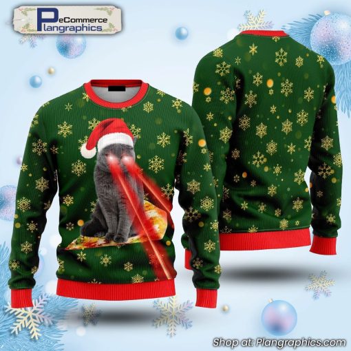 funny-pizza-cat-with-laser-eyes-green-ugly-christmas-sweater-1