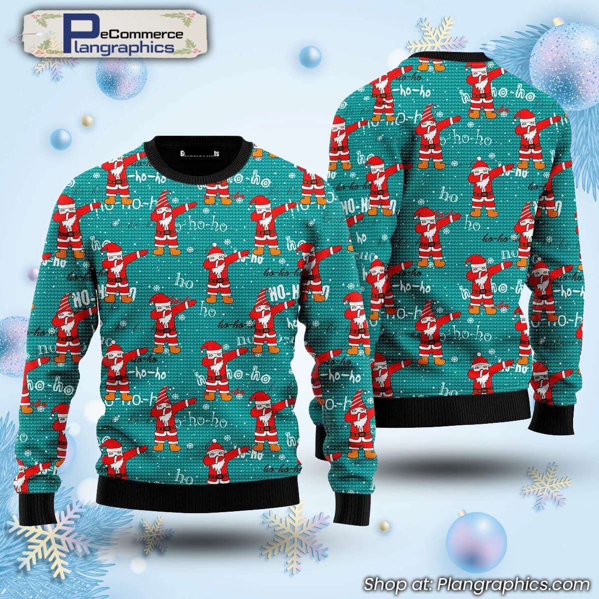 Funny Santa Dabbing Pattern Ugly Christmas Sweater