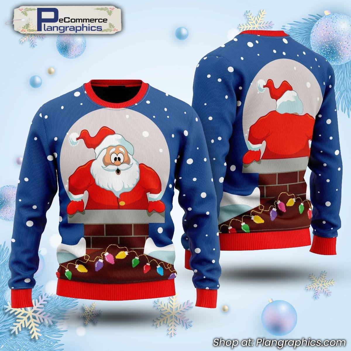 Funny Santa Loves Going Down Ugly Christmas Sweater