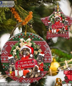 German Shepherd Ho Ho Ho It's Santa,Paws Ceramic Ornament