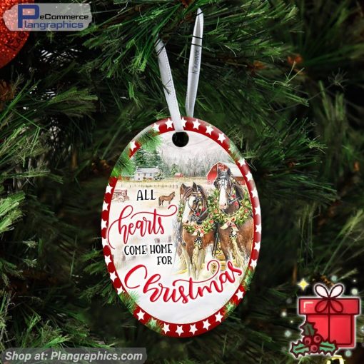 Horse All Hearts Come Home For Christmas Ceramic Ornament