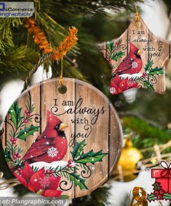 I Am Always With You Cardinal Snow Ceramic Ornament