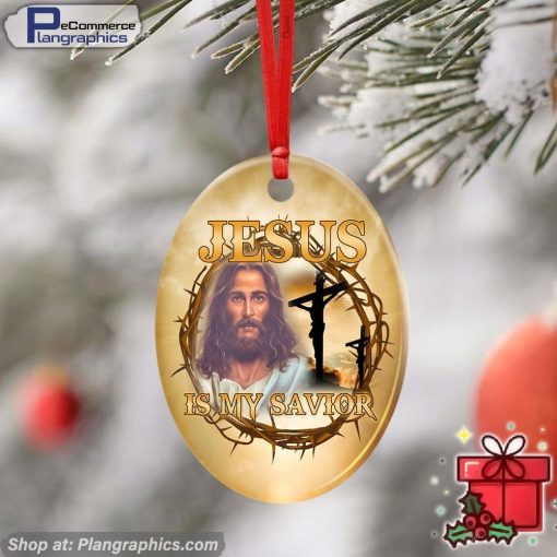 Jesus Is My Savior, Christian Ceramic Ornament