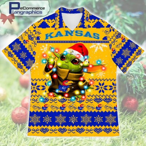 kansas-jayhawks-baby-yoda-christmas-design-printed-casual-button-shirt-1