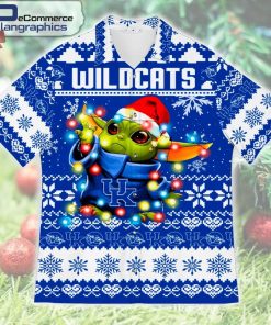 kentucky-wildcats-baby-yoda-christmas-design-printed-casual-button-shirt-1