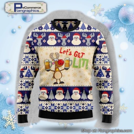 lets-get-lit-reindeer-drink-beer-funny-ugly-christmas-sweater-1