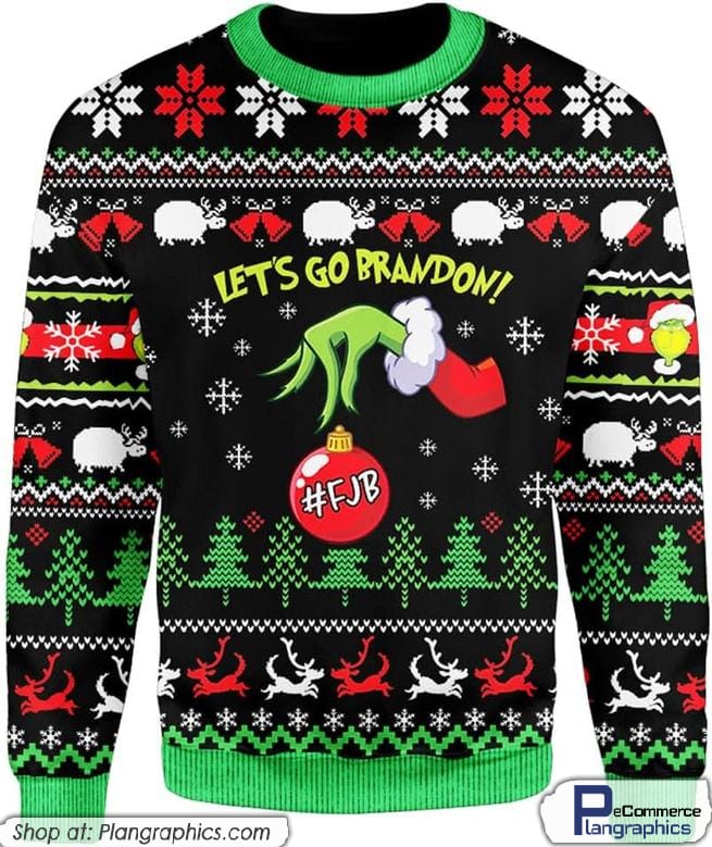 Let's Go Funny Printed Christmas Sweatshirt