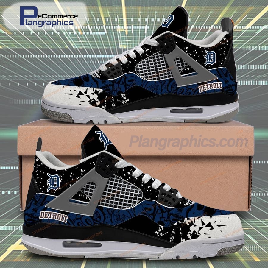 MLB Detroit Tigers Logo Design Air Jordan 4 Sneakers