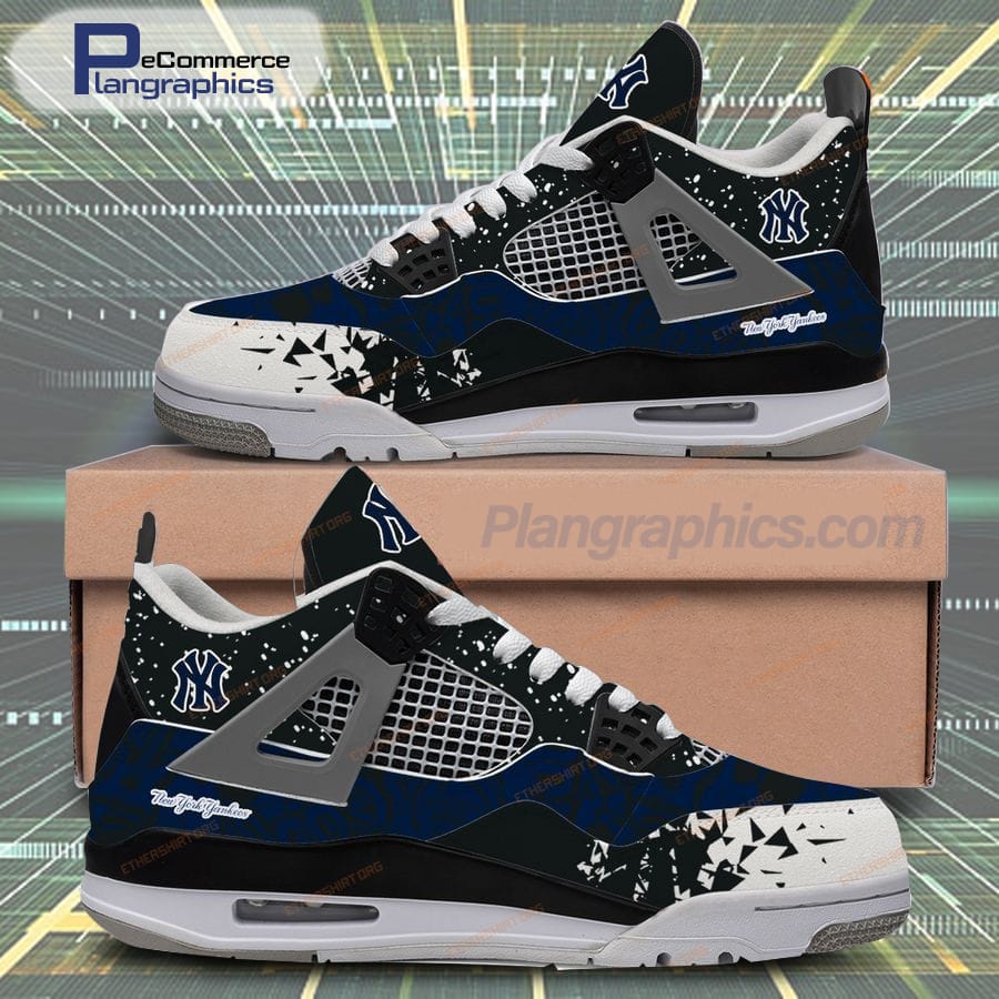 MLB New York Yankees Logo Design Air Jordan 4 Sneakers