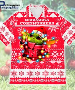 nebraska-cornhuskers-baby-yoda-christmas-design-printed-casual-button-shirt-1