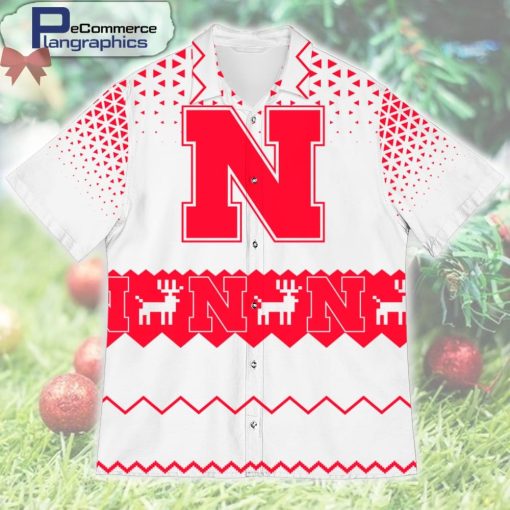 nebraska-cornhuskers-christmas-short-sleeve-button-shirt-1