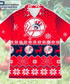 new-york-yankees-christmas-short-sleeve-button-shirt-1