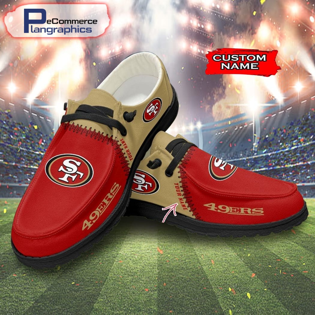 NFL San Francisco 49ers Custom Name Hey Dude Shoes