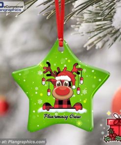 Pharmacy Crew, Reindeer Pharmacist Christmas Ceramic Ornament