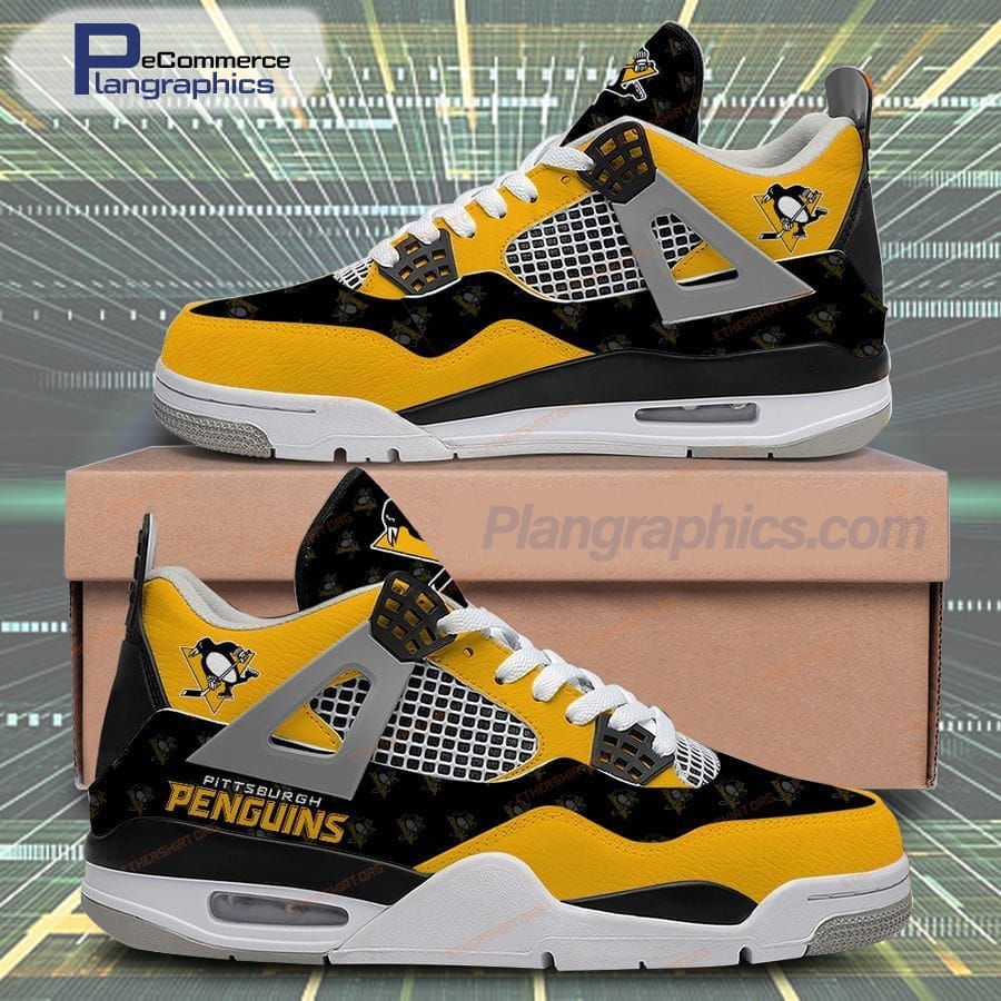 Pittsburgh Penguins Logo Design Air Jordan 4 Shoes
