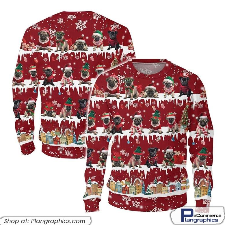 Pug Gifts For Christmas, Movie Ugly Christmas Sweater For Men Women
