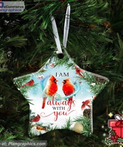 Red Cardinal I Am Always With You Ceramic Ornament