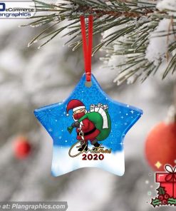 Santa Claus With Toilet Paper, Christmas Ceramic Ornament
