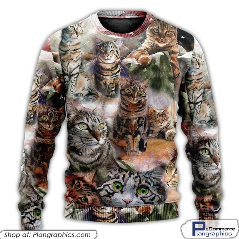 Tabby Cat Art Daily Portrait Ugly Sweaters