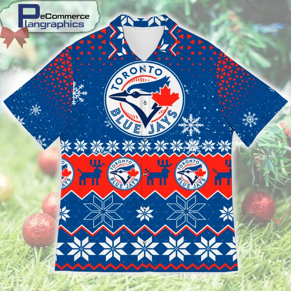 Toronto Blue Jays Christmas Short Sleeve Button Shirt