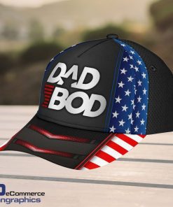 DAD-Baseball-Dad-American-Flag-Design-Classic-Men-Women-Classic-Cap-3D